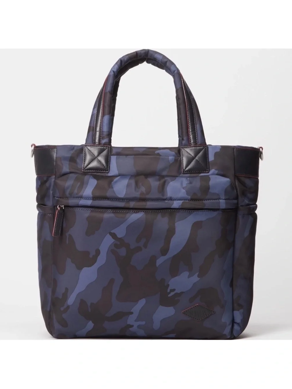 MZ Wallace Bleecker Tote Bag Blue Camouflage Nylon Travel Messenger - Picture 14 of 14